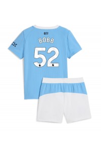 Manchester City Oscar Bobb #52 Jalkapallovaatteet Lasten Kotipeliasu 2025-26 Lyhythihainen (+ Lyhyet housut)